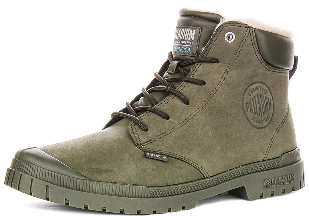 Palladium SP20 Cuff Waterproof Leather In Olive For Men