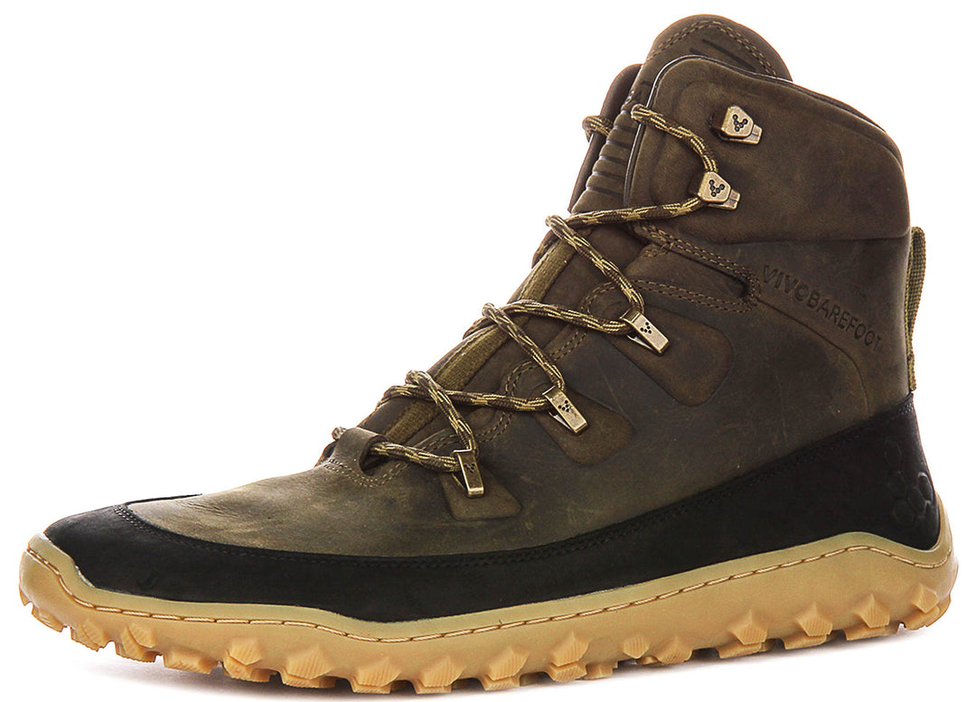 Vivobarefoot Tracker Leather In Olive For Men