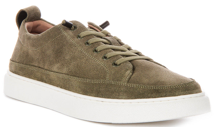 Justinreess England Josh Suede In Olive For Men