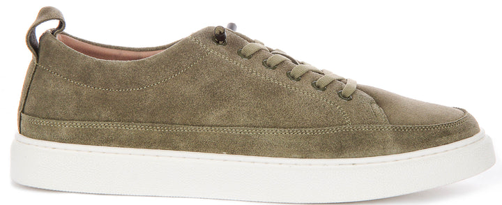 Justinreess England Josh Suede In Olive For Men
