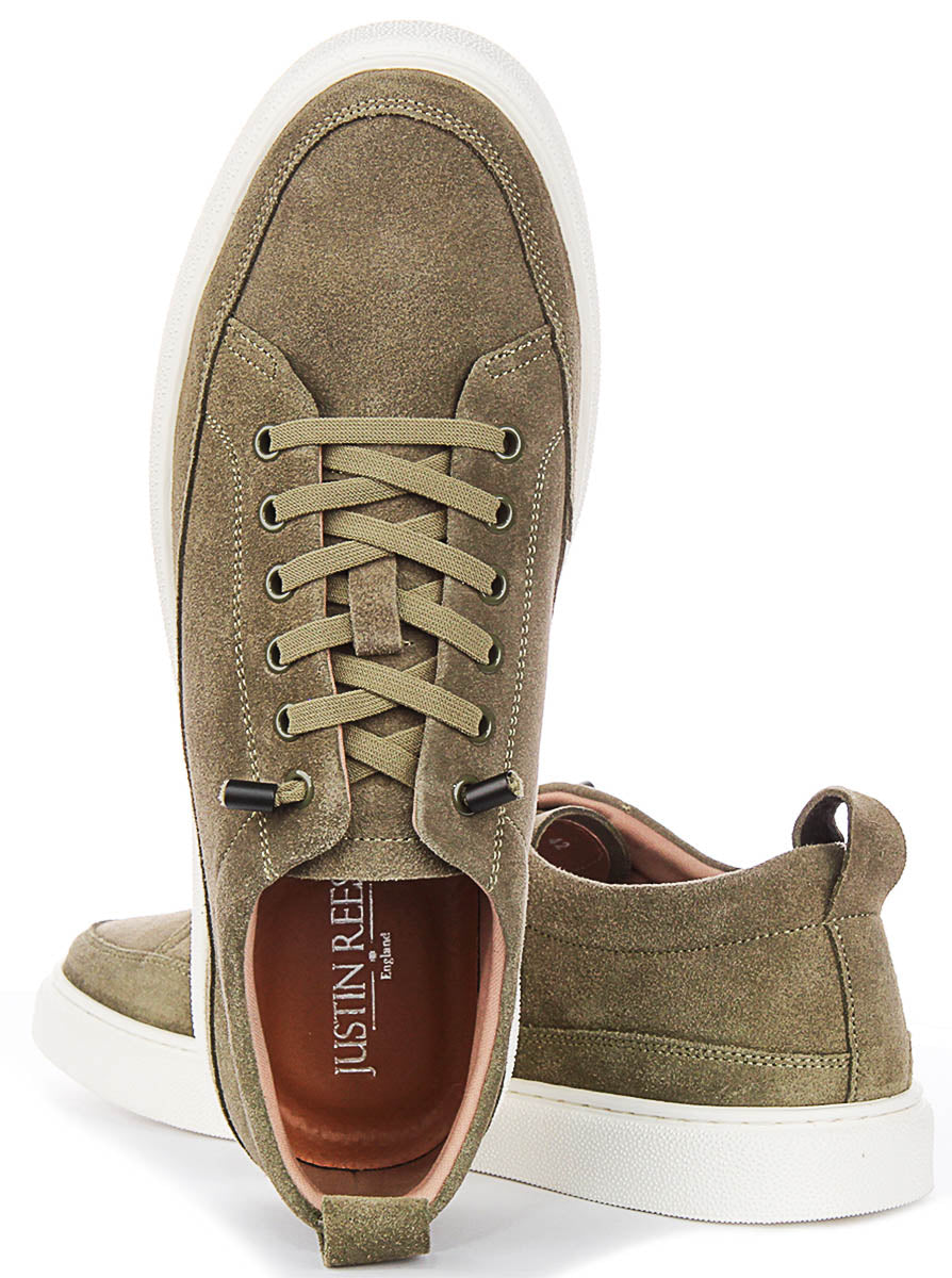 Justinreess England Josh Suede In Olive For Men
