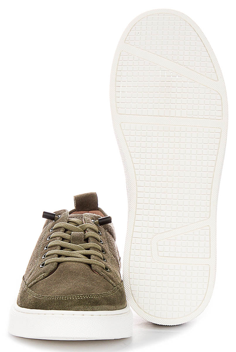 Justinreess England Josh Suede In Olive For Men