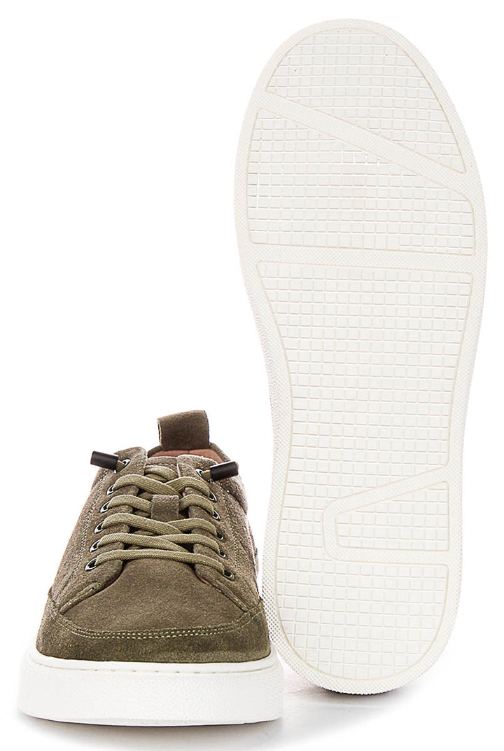 Justinreess England Josh Suede In Olive For Men