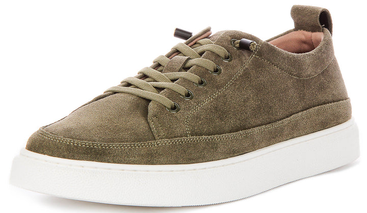 Justinreess England Josh Suede In Olive For Men