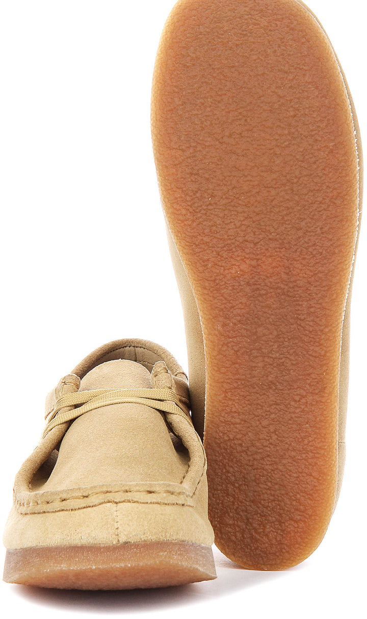 Clarks Originals Wallabee In Olive For Junior