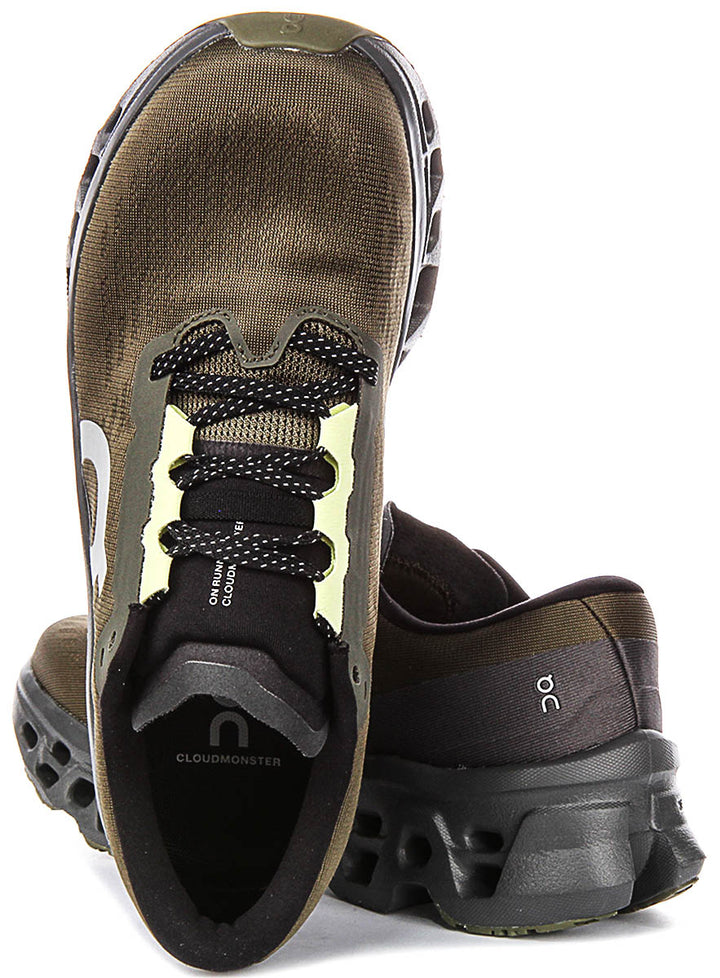 On Running Cloudmonster 3 In Olive For Men