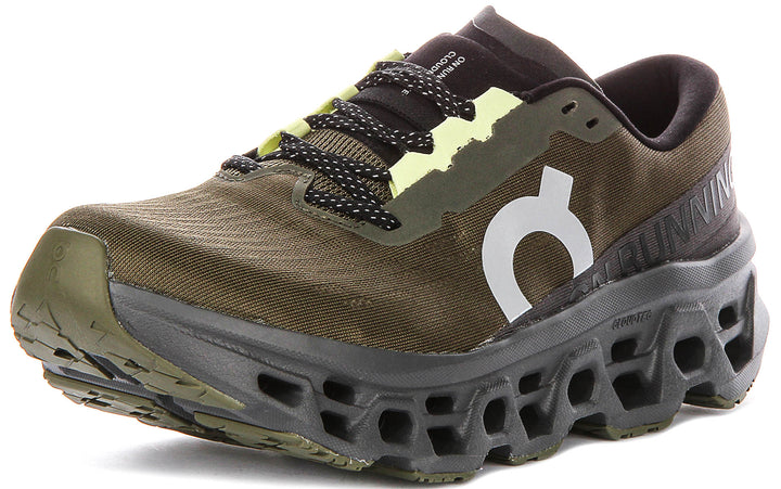 On Running Cloudmonster 3 In Olive For Men