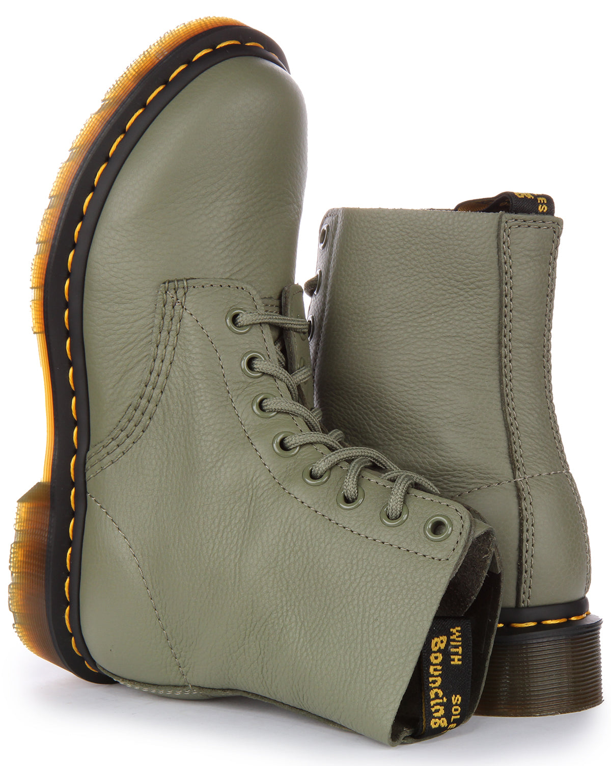 Dr Martens 1460 Pascal Virginia In Olivegreen For Women Eyelet