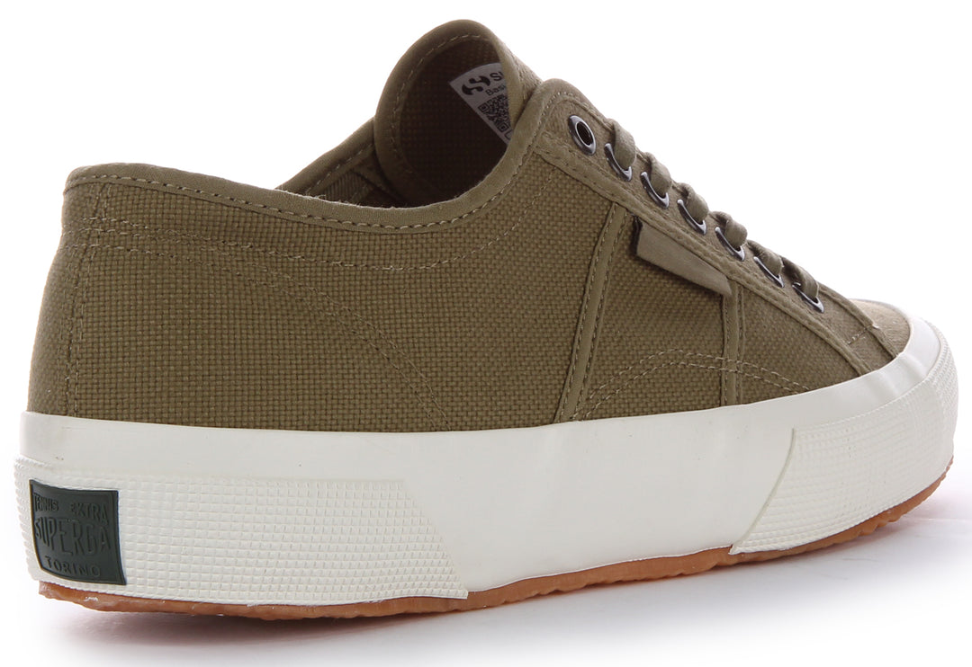 Superga 2706 OG Baskets à lacets en toile de coton poure en olive vert