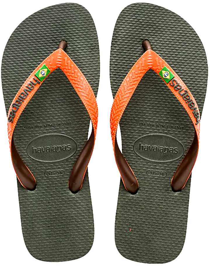 Havaianas Brasil Mix In Olive Green For Men