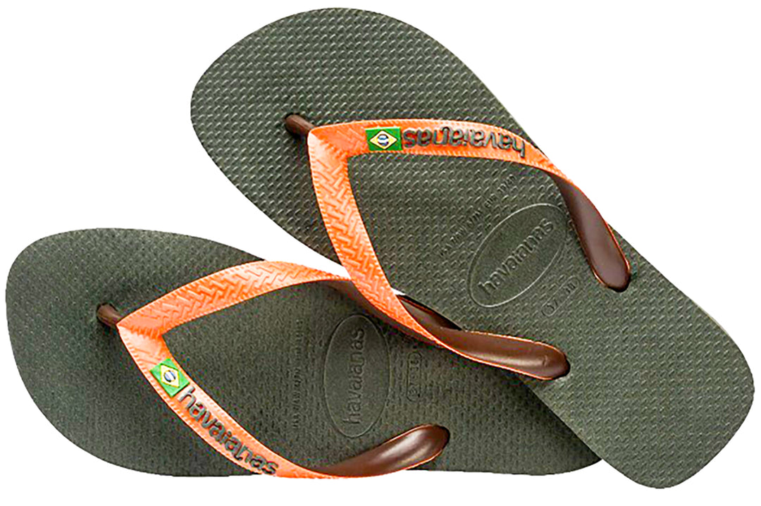 Havaianas Brasil Mix In Olive Green For Men
