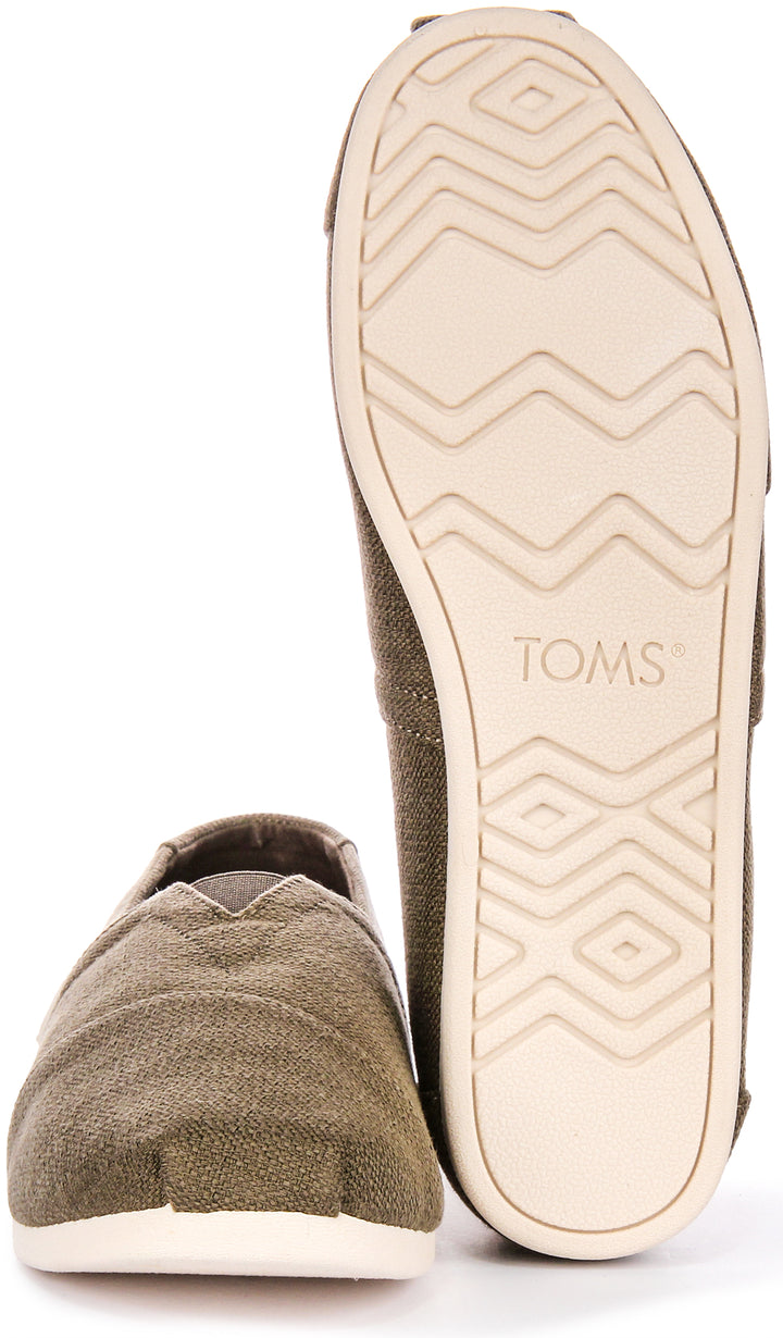 Toms Alpargata In Olive Green For Men