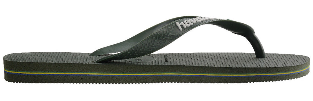 Havaianas Brasil Logo In Olive Green Flipflops