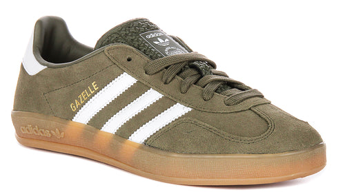 Adidas Gazelle Indoor In Olivewhite For Men
