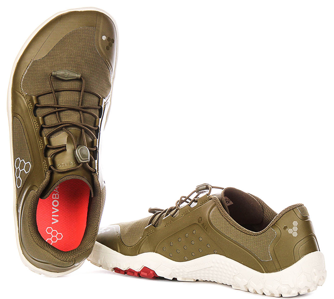 Vivobarefoot Primus Trail In Olivewhite For Men