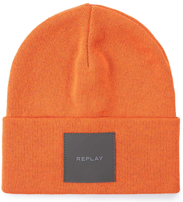 Replay P Beanie Hat In Orange