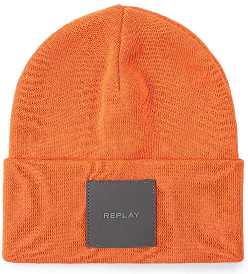 Replay P Beanie Hat In Orange