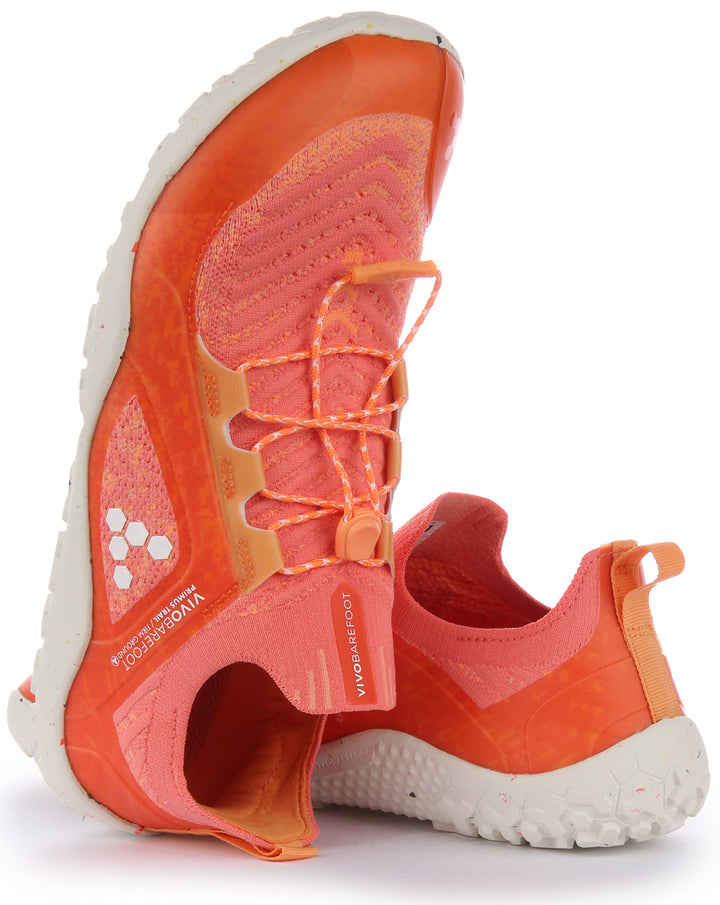 Vivobarefoot Primus Trail Knit FG Baskets de course à pied en tricot pour hommes en orangé