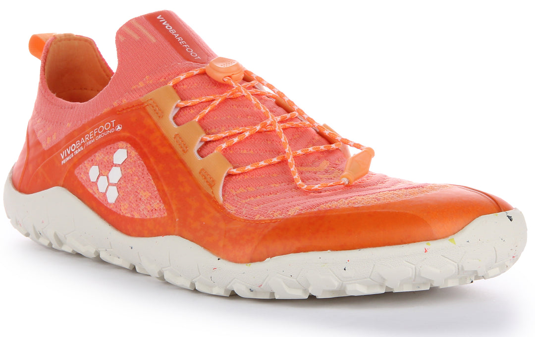 Vivobarefoot Primus Trail Knit FG Frauen Stricken Spur Laufen Turnschuhe Orange