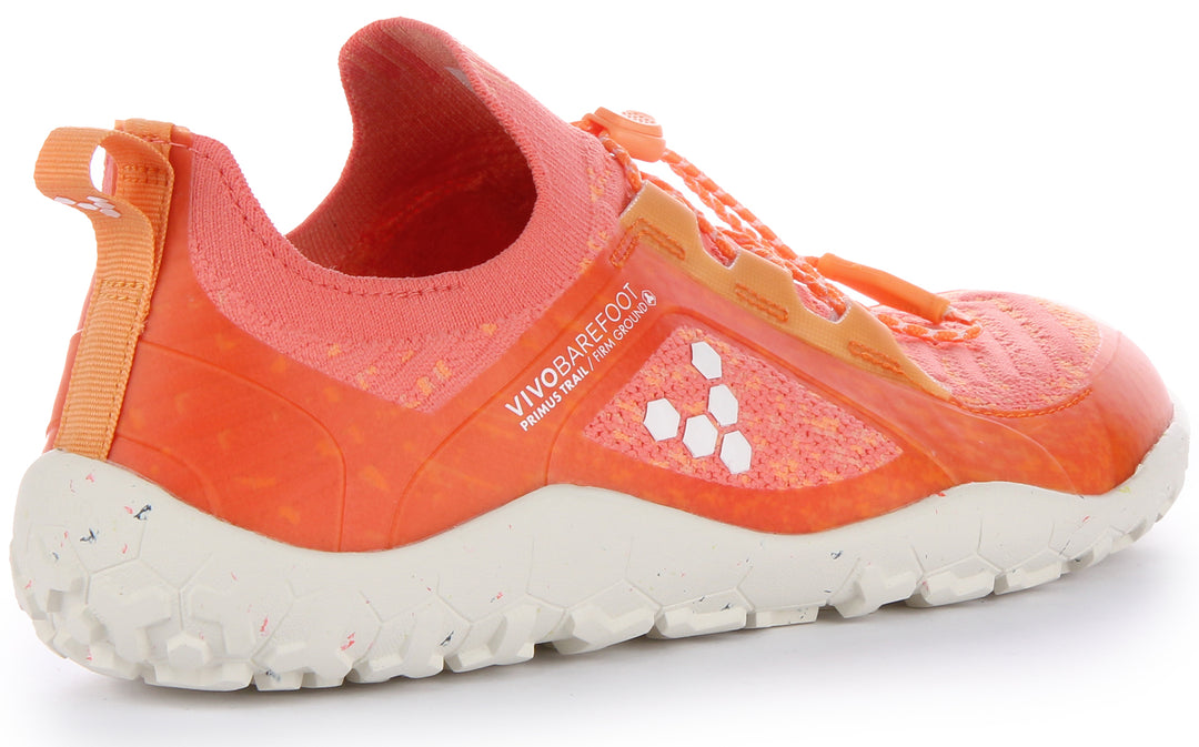 Vivobarefoot Primus Trail Knit FG Frauen Stricken Spur Laufen Turnschuhe Orange