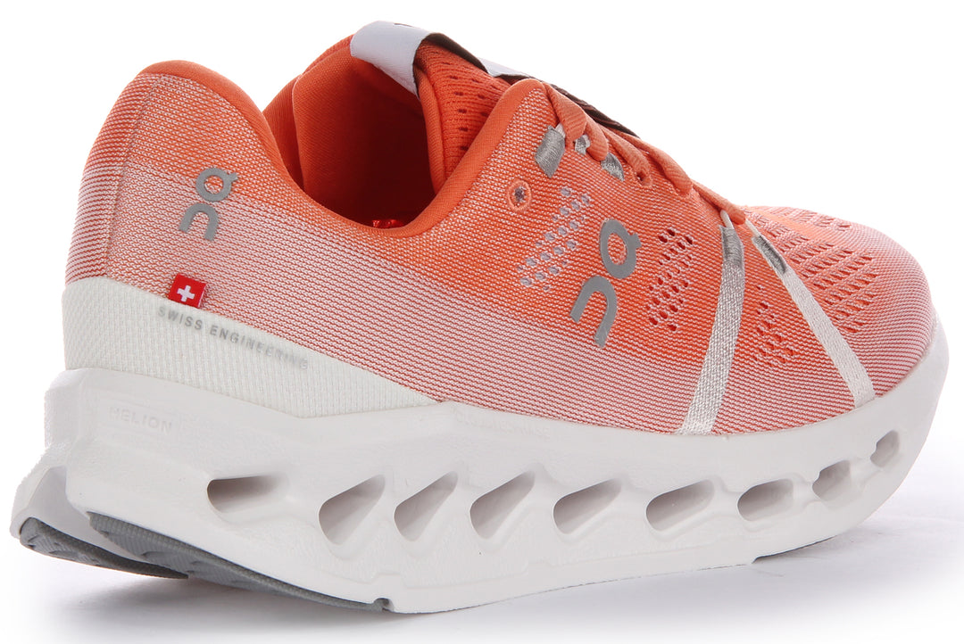 On Running Cloudsurfer Zapatillas con cordones de malla CloudTec Phase para mujer en naranja