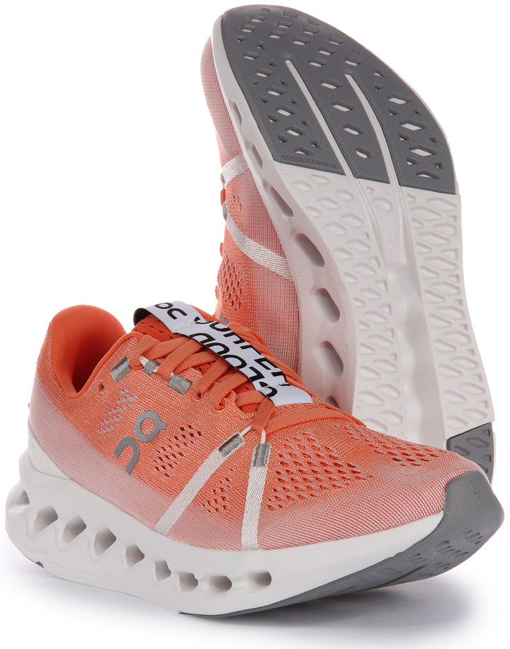 On Running Cloudsurfer Scarpe da ginnastica allacciate a rete CloudTec Phase da donna in arancione