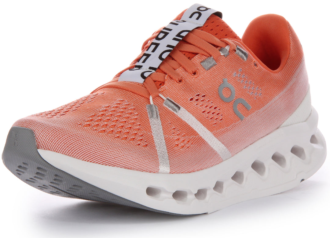 On Running Cloudsurfer Zapatillas con cordones de malla CloudTec Phase para mujer en naranja