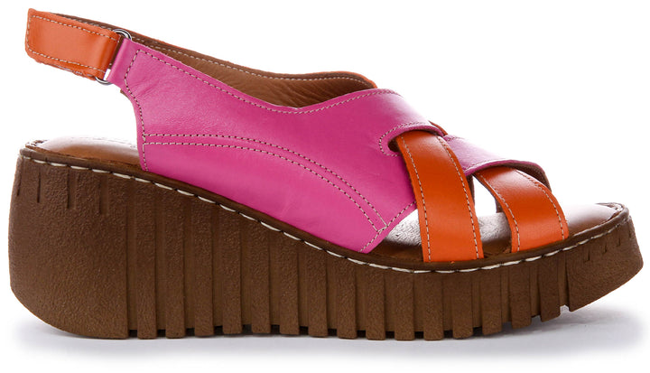 Justinreess England Adele Soft Footbed Sandal Pink Orange