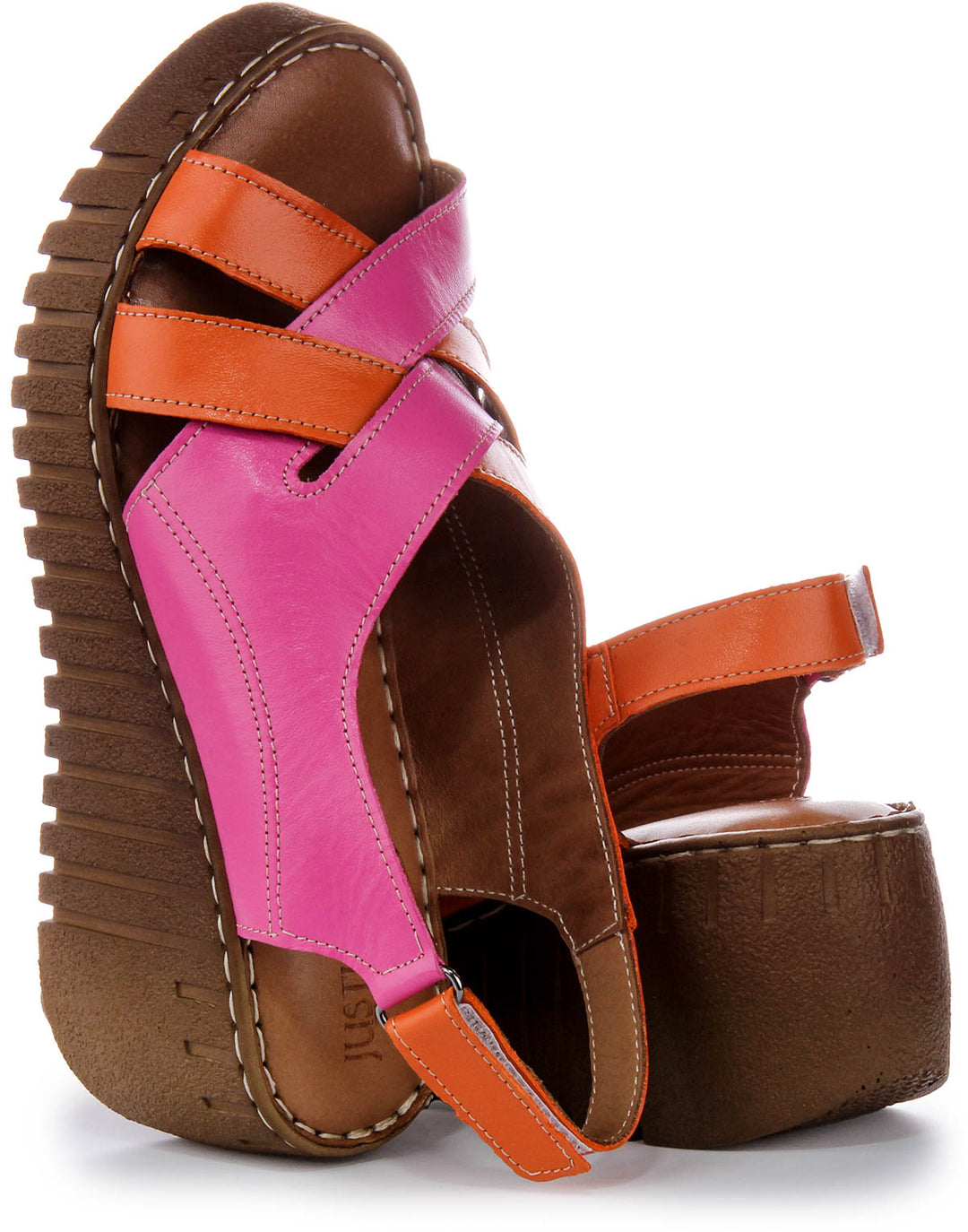 Justinreess England Adele Soft Footbed Sandal Pink Orange