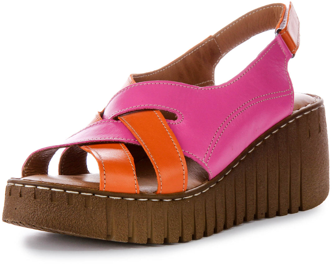 Justinreess England Adele Soft Footbed Sandal Pink Orange