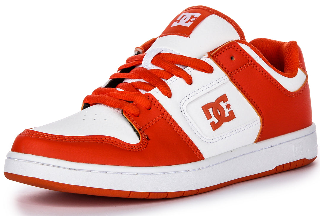 DC Shoes Manteca 4 SN Baskets Synthétiques à Lacets avec Sangles Centrales en Mousse Orange