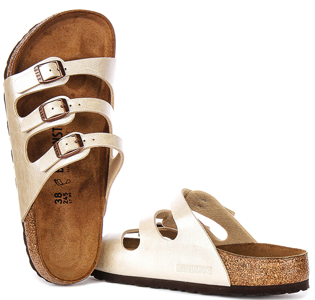 Birkenstock Florida Bs In Pearl White | Regular Fit