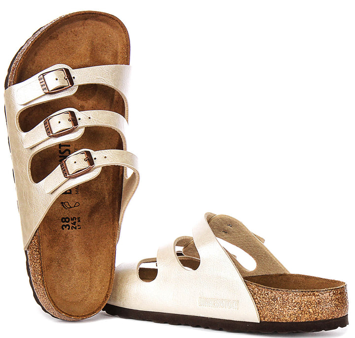 Birkenstock Florida Bs In Pearl White | Regular Fit