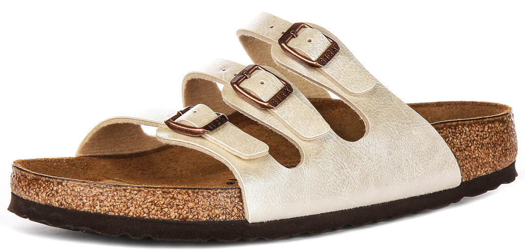 Birkenstock Florida Bs In Pearl White | Regular Fit