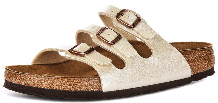 Birkenstock Florida Bs In Pearl White | Regular Fit