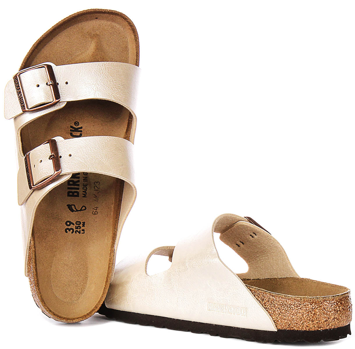 Birkenstock Arizona In Pearl White For Women | Strap Leather