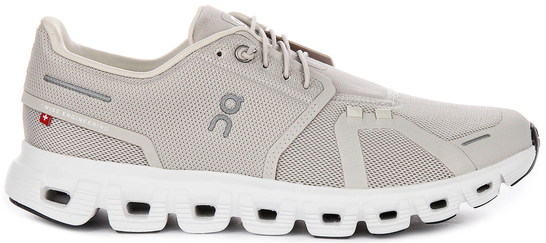 On Running Cloud 6 In Pearl White For Men