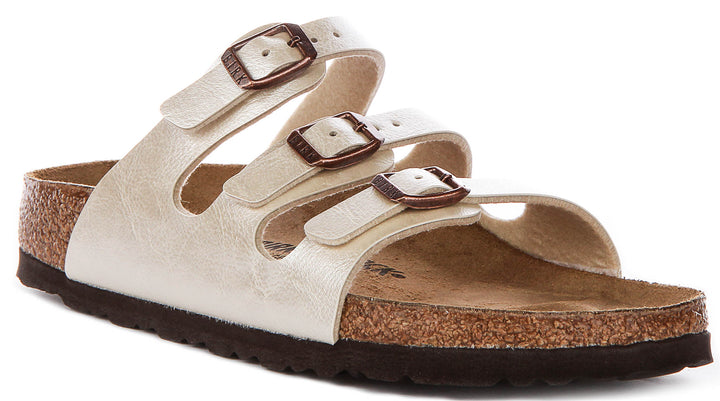 Birkenstock Florida Bs In Pearl White For Women