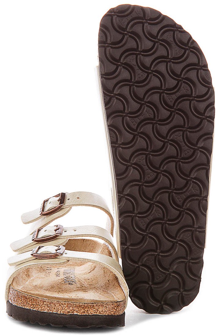 Birkenstock Florida Bs In Pearl White For Women