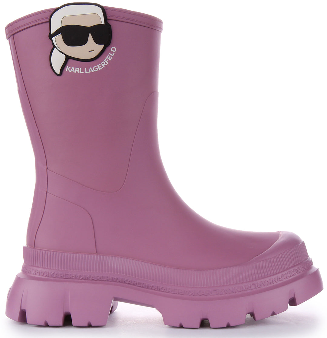 Karl Lagerfeld K Ikonik NFT Trekka Bottes de pluie pour femmes en rose