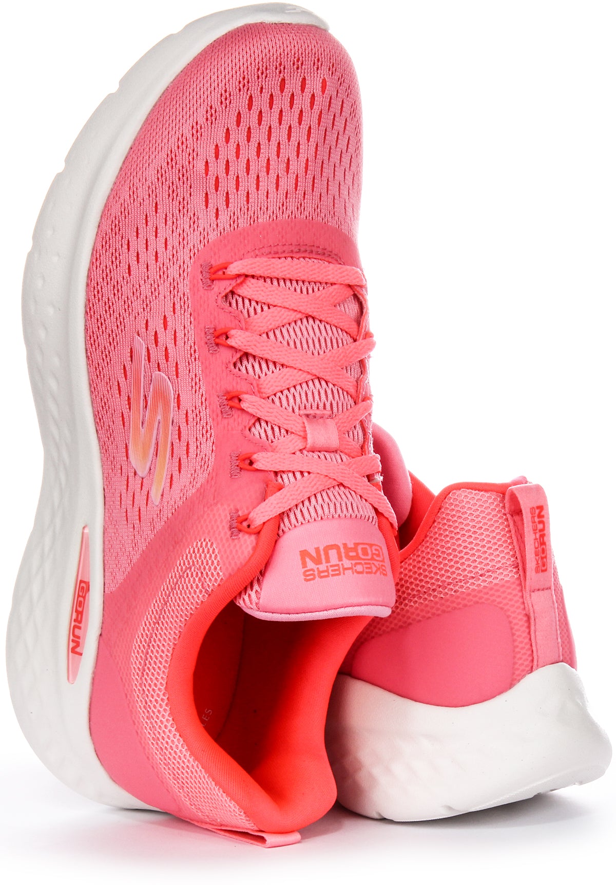 Skechers Go Run Lite In Pink For Women Lace Up Vegan Trainers 4feetshoes