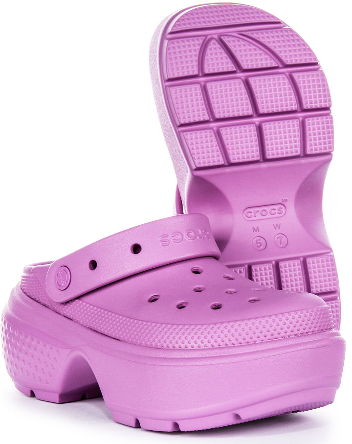 Crocs Stomp Clog In Pink Platforms