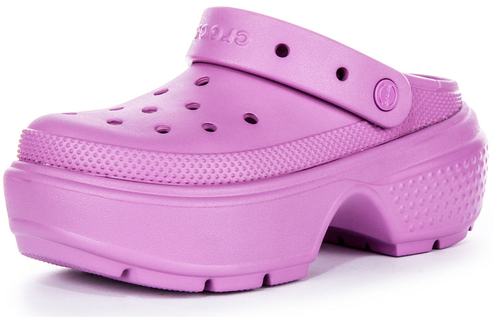 Crocs Stomp Clog In Pink Platforms