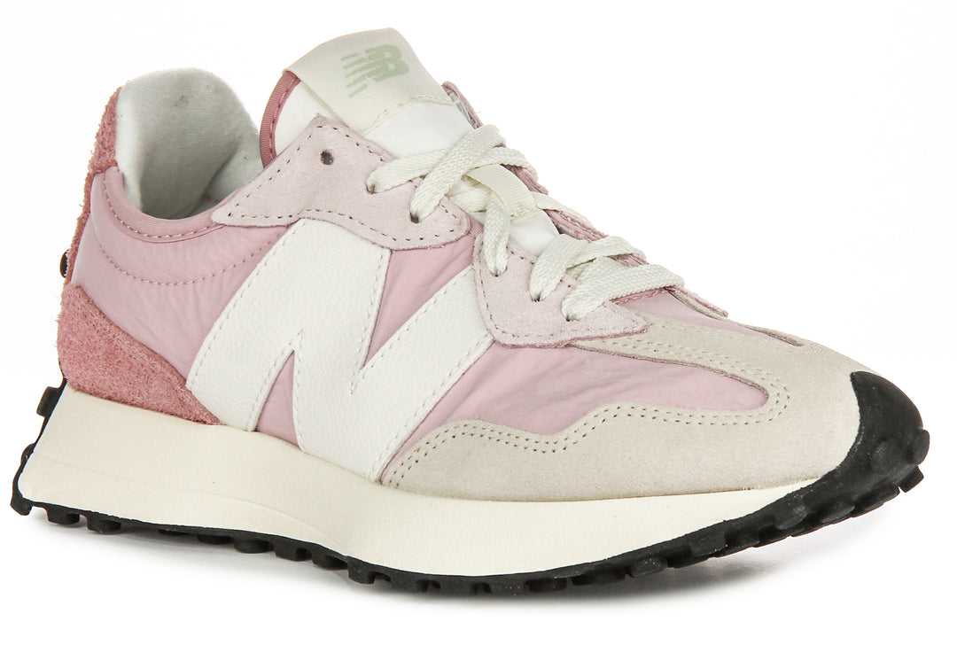 New Balance WS327PM In Pink For Women Suede Mesh Retro Trainers