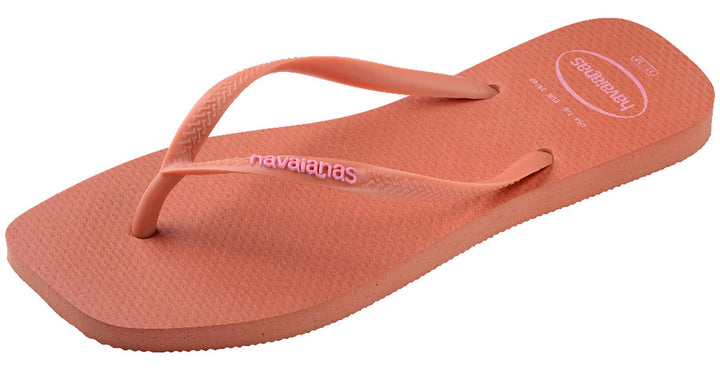 Havaianas Slim Square Logo In Pink For Women