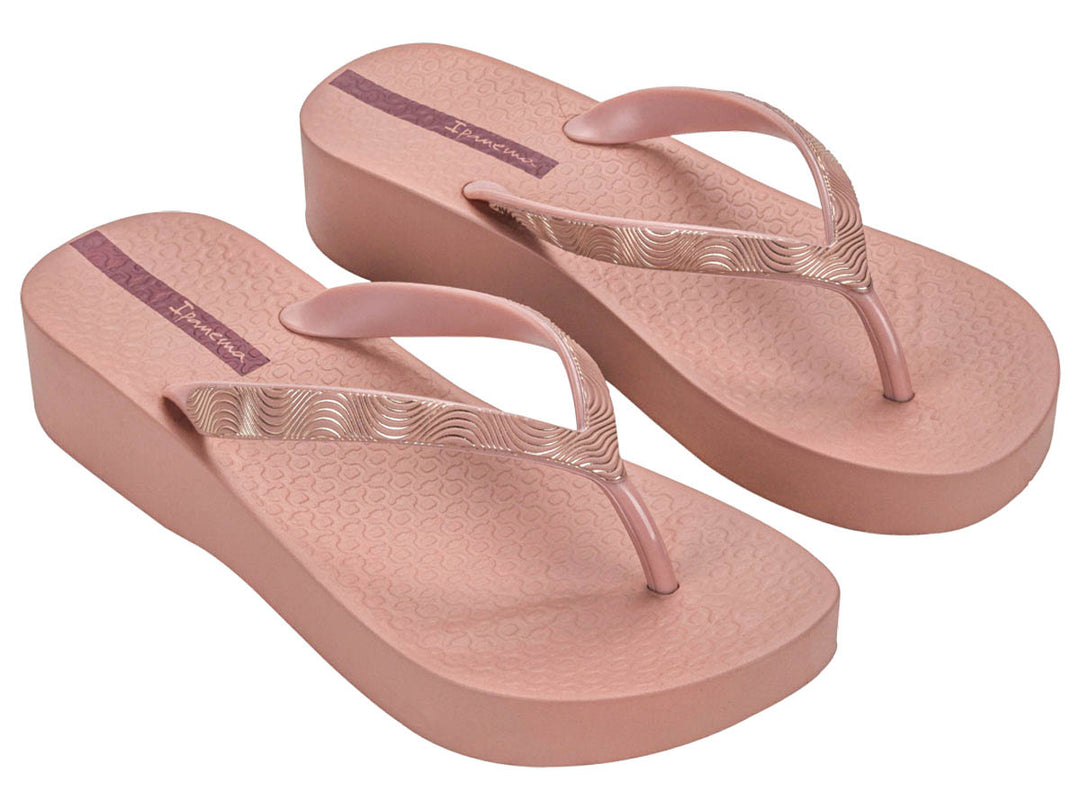 Ipanema Mesh X Platform Flip Flops In Pink For Women