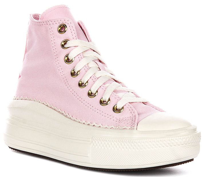 Converse Chuck Taylor All Star Move Hi A15493C In Pink Platform For Women