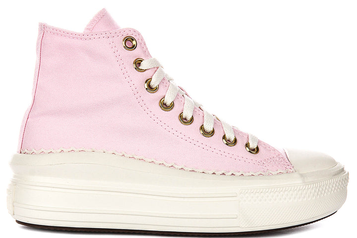 Converse Chuck Taylor All Star Move Hi A15493C In Pink Platform For Women