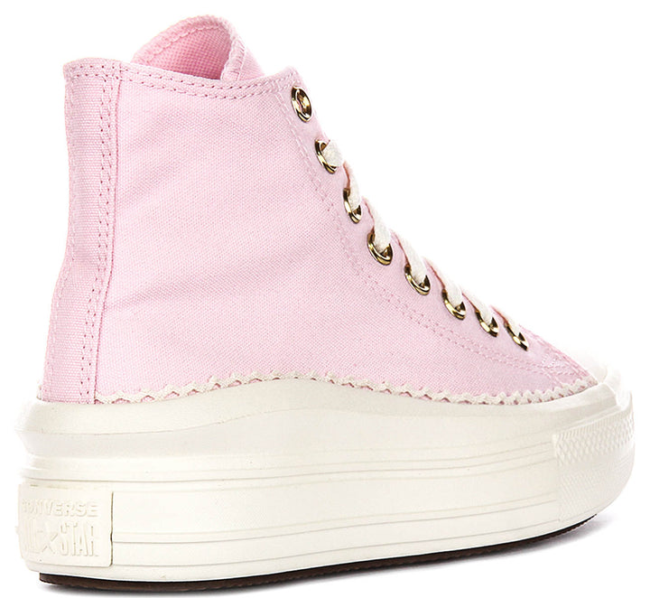 Converse Chuck Taylor All Star Move Hi A15493C In Pink Platform For Women