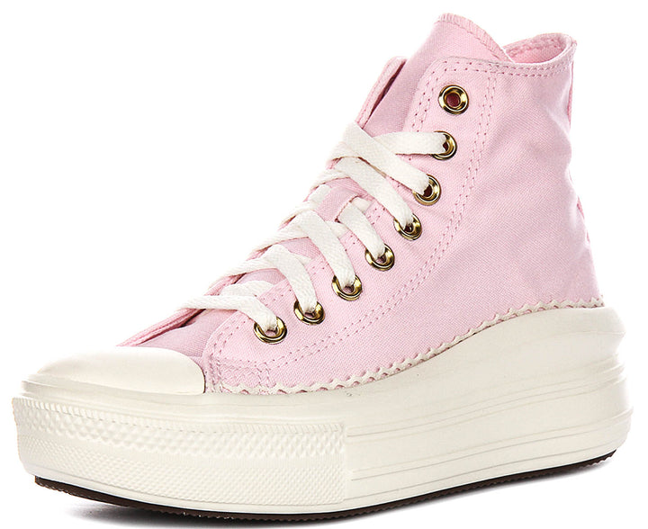 Converse Chuck Taylor All Star Move Hi A15493C In Pink Platform For Women